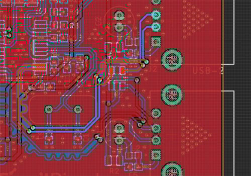 USB Port 2 PCB Trace Layout