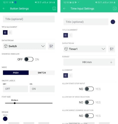  Widget Setting on Blynk Cloud