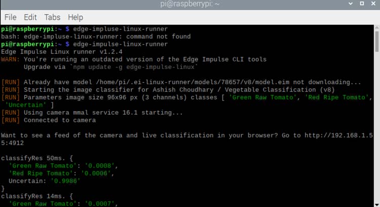 connect Raspberry Pi to the Edge Impulse cloud