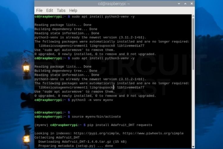 Adafruit DHT Install - Python Virtual Environment