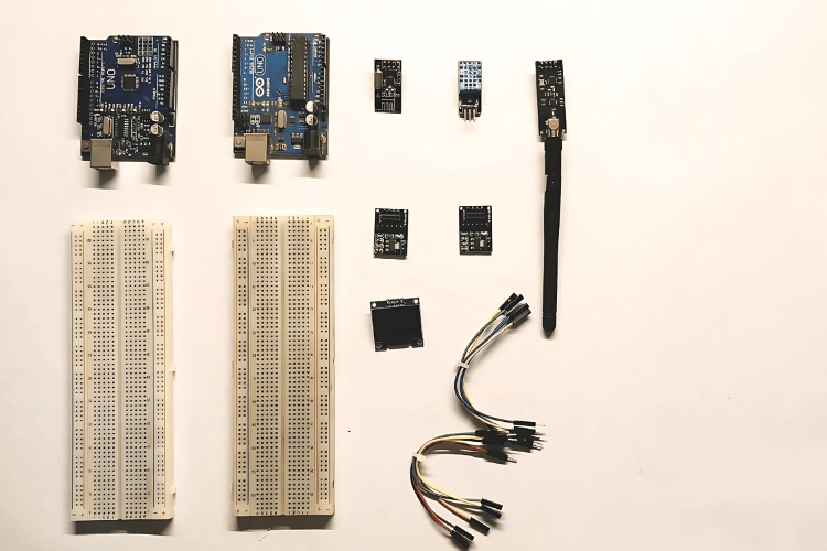 Components Required For Interfacing Nrf24l01 with Arduino 