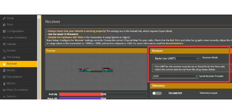 Configuring ELRS Receiver in Betaflight