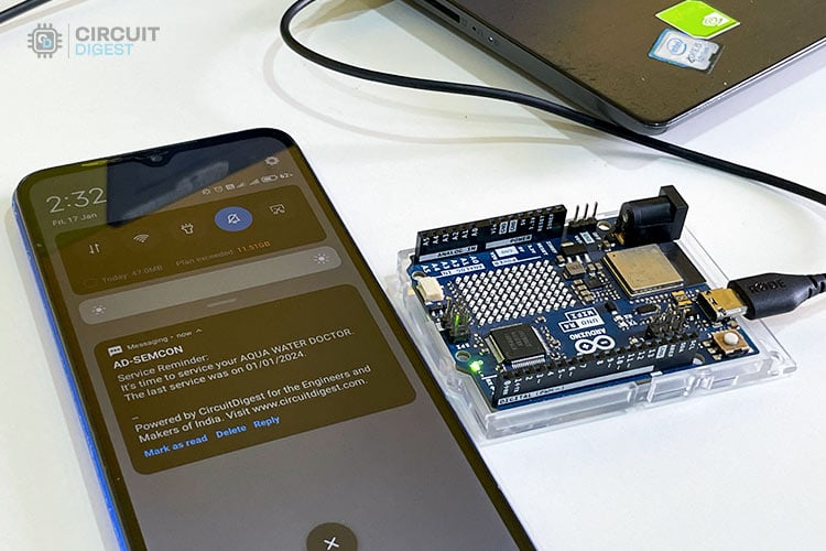 Arduino Sends SMS using Circuit Digest API