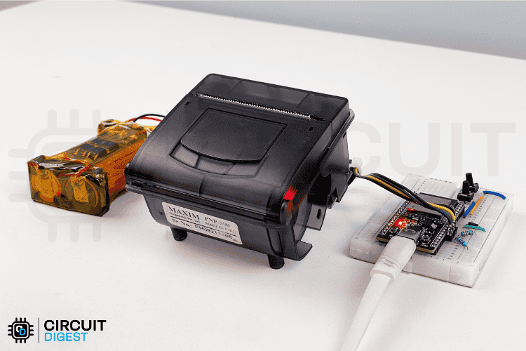Demonstration Setup Of The ESP32 Thermal Printer
