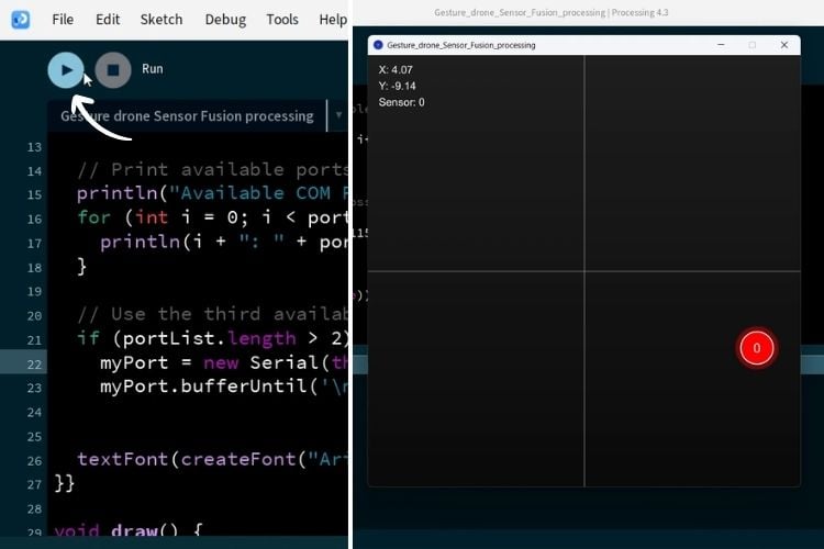 Displaying the Graph Created by Processing Gesture Control