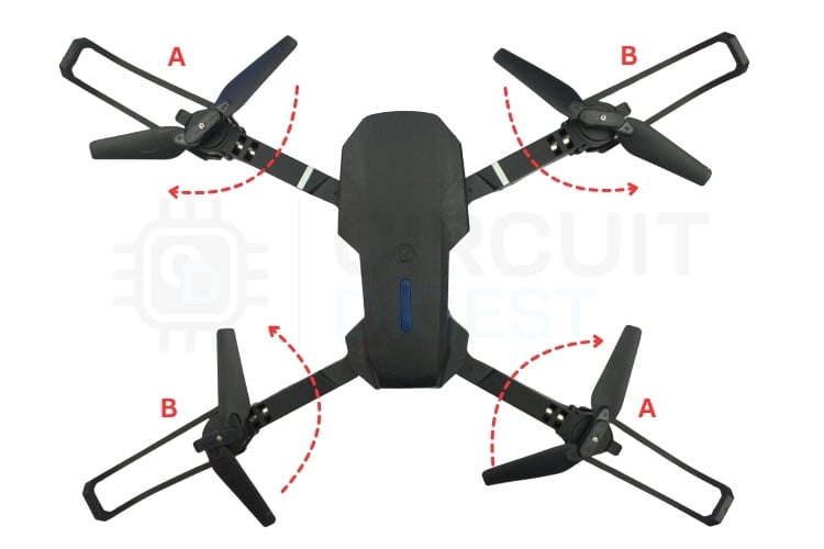 E88 Drone propeller setup