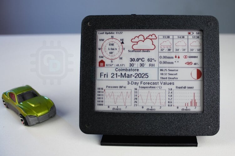 ESP32 Desktop Weather Station Fully Assembled