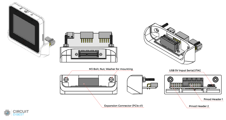ESP32-S3-BOX-3-BRACKET mounting adapter for device integration and installation