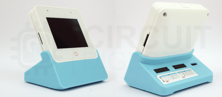 ESP32-S3 Box-3 hardware overview showing touchscreen display, expansion dock, and GPIO pins for Arduino IDE programming