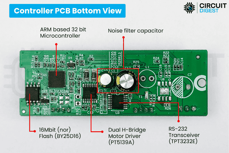 ESP32 Thermal Printer Controller PCB Bottom View