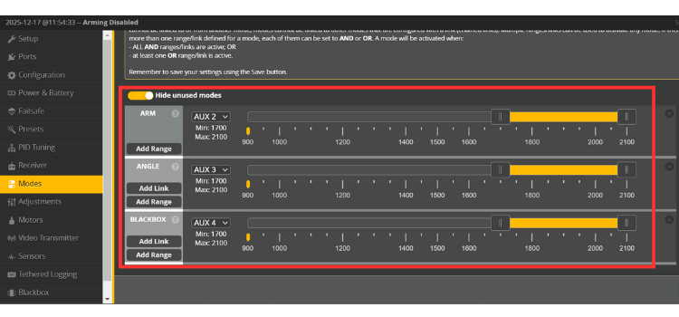 Enabling ARM, ANGLE, and Blackbox Modes