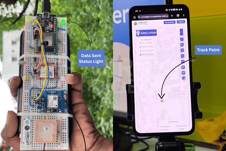 GPS Tracker ESP32 Geolinker UI