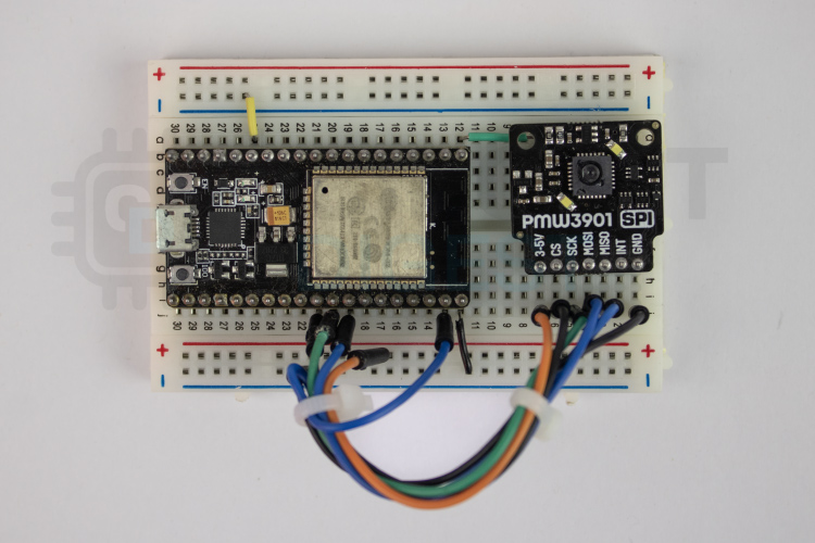 Interfacing PMW3901 Sensor with ESP32 Circuit