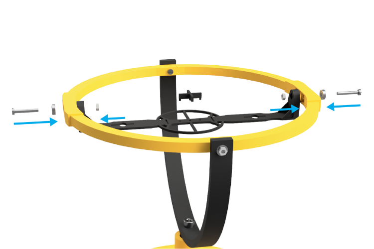 Drone holder frame installation with 603ZZ bearings for mini drone test rig