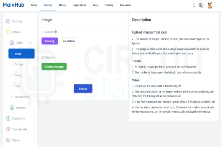 MaixHub Collecting Training Images