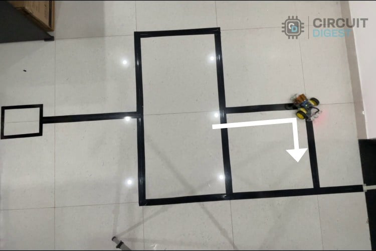 Maze Solving Robot Turning Last Corner