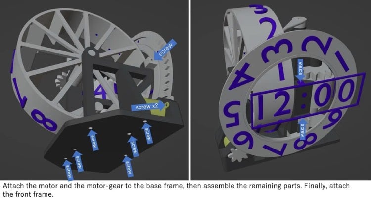 Mechanical Parts Triaxial Numechron Clock