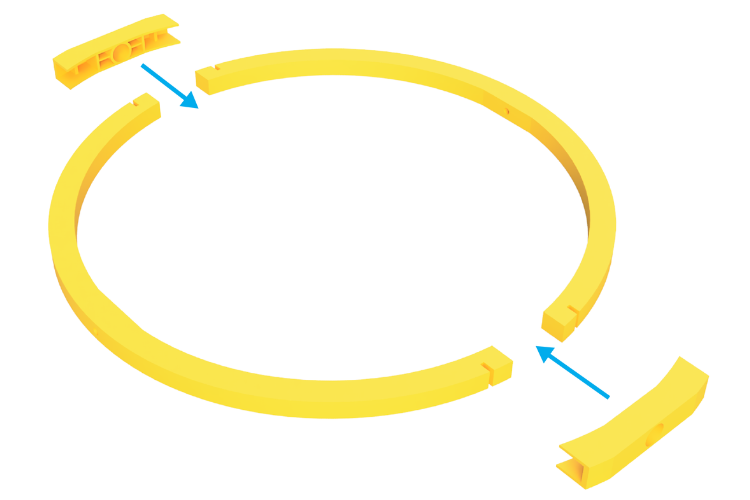Installing 603ZZ bearings and connecting mid ring to outer ring of drone test stand