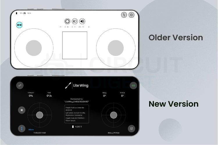 Old and New App LiteWing UI