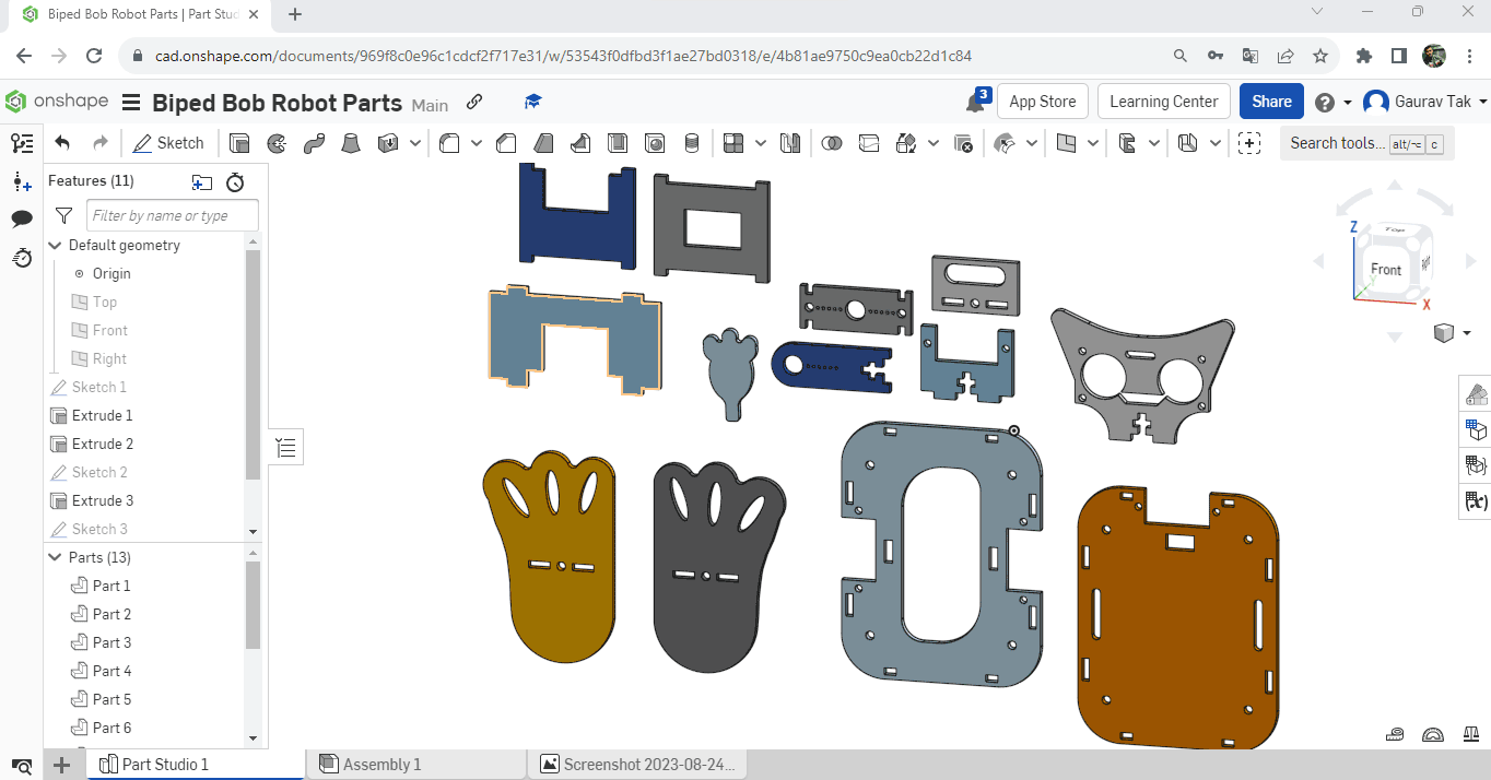 Onshape Biped Robot Parts