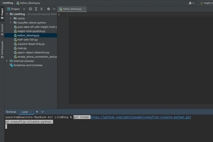PyCharm terminal view
