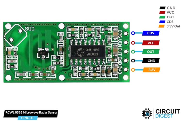 RCWL 0516 Module Pinout