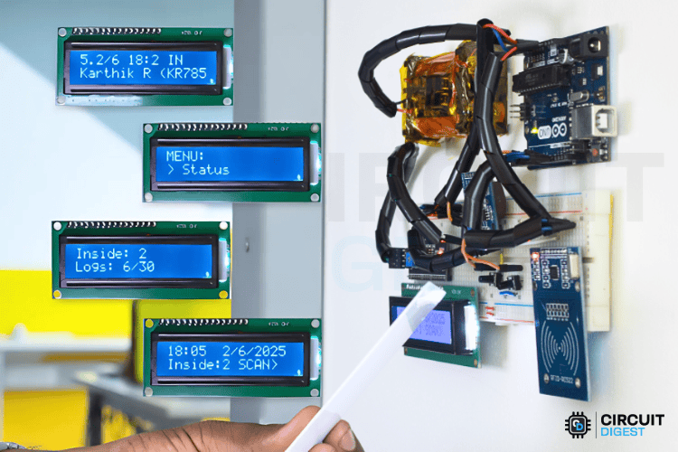 Complete RFID based attendance system using Arduino with LCD display and MFRC522 module