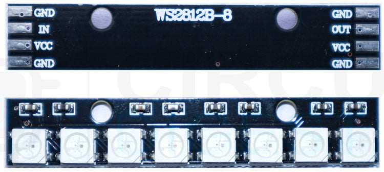 RGB LED module with 8 WS2812B LEDs 