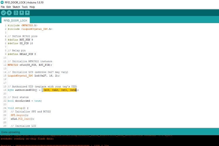 Replacing unique UID of the authorized RFID card