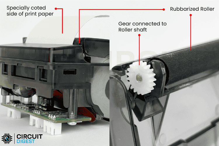Roller and the Paper Feed Path of Thermal Printer using ESP32