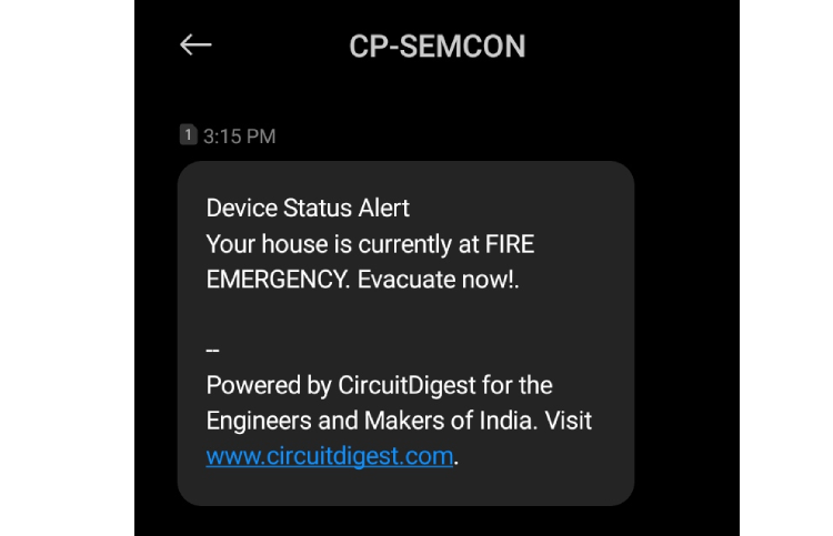SMS alert on the Phone from Circuit Digest API
