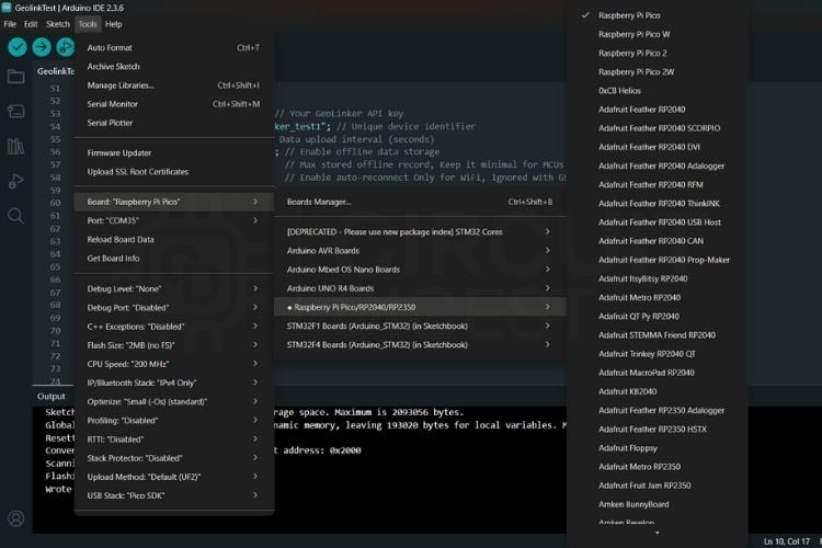 Select Compatible Board For GeoLinker