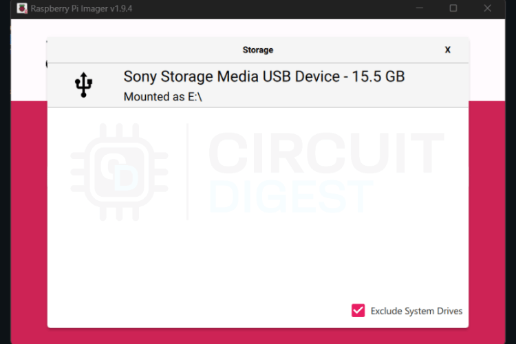Select USB Drive Raspberry Pi