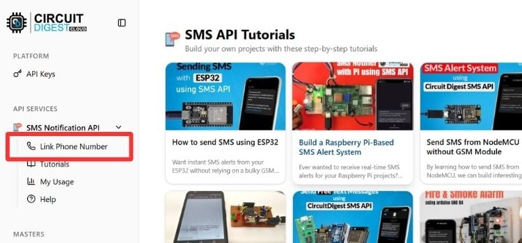 Selecting Link Phone Number Option