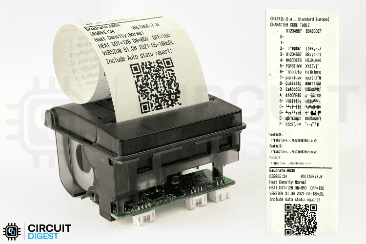 Test Print Page in ESP32 Thermal Printer