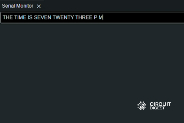 ESP32 text to speech Serial Monitor showing successful word recognitionText to speech using ESP32 Serial Monitor interface