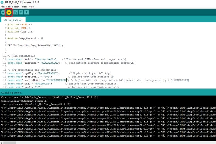 Uploading Compiled Code to ESP32 Flash Memory