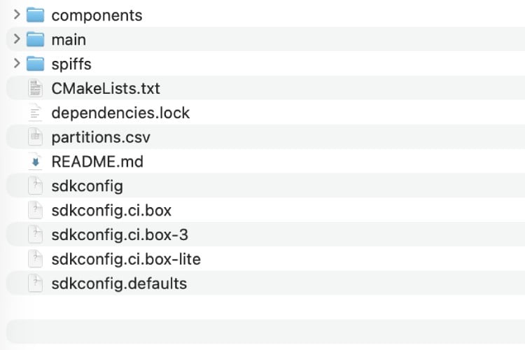 Voice Activated LED Controller with Touch Interface Using ESP32S3 Box 3 File Structure