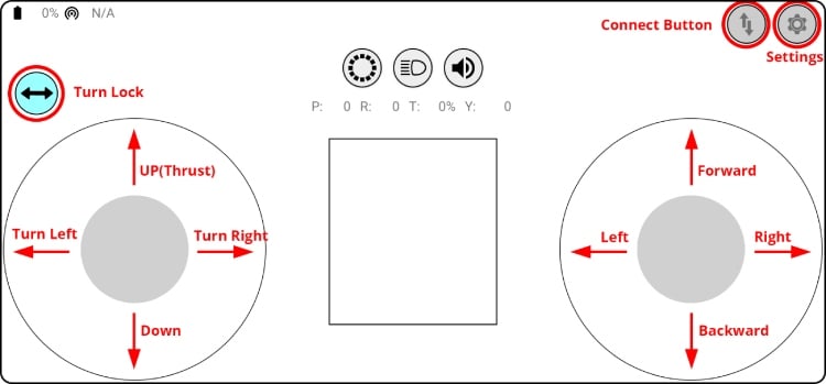 ESP32 drone control app interface for smartphone flight control