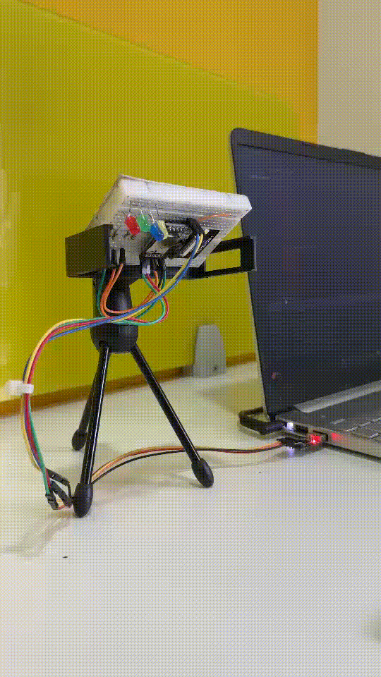 ESP32-CAM successfully recognizing different Indian currency denominations with LED indicators