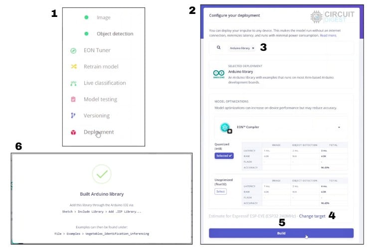 Configuring the Deployment of the Model in Edge Impulse