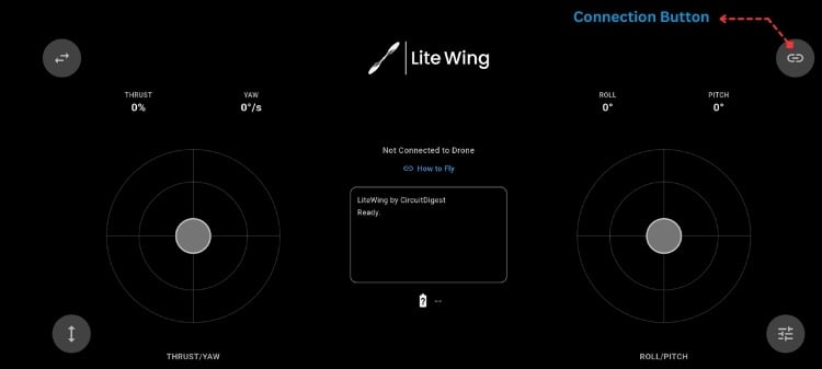 LiteWing ESP32 drone app connect UIctrls