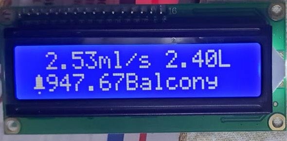 LCD screen connected to an Arduino and NodeMCU