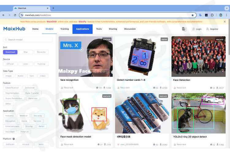 MaixHub Pre-Trained Model Library