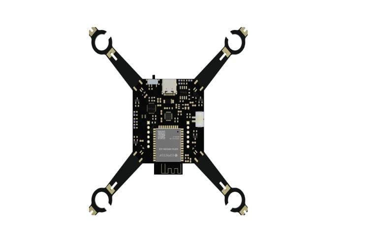 ESP32 drone PCB 3D rendered view