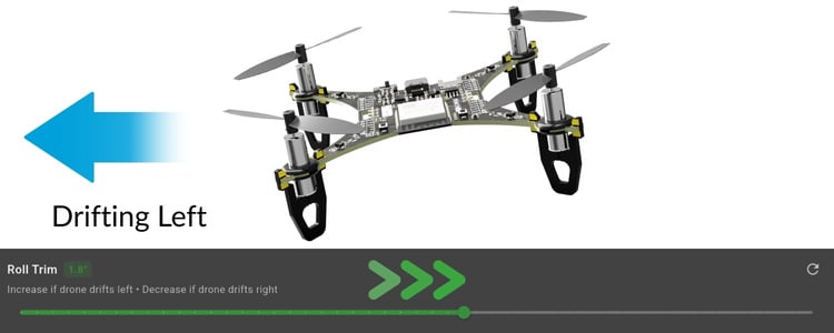 Roll trim on Drifting left
