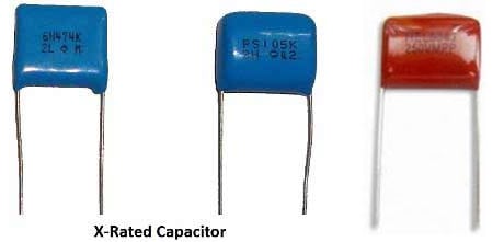 X-rated capacitors for transformerless power supply - different values and voltage ratings