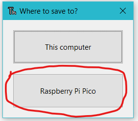 Thonny IDE File Save Dialog for Raspberry Pi Pico Servo Motor Control Project