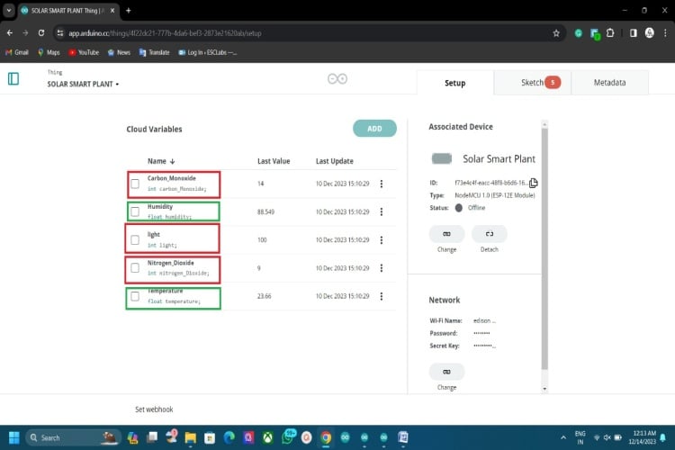 Adding variables like- Humidity, Temperature, Carbon Monoxide