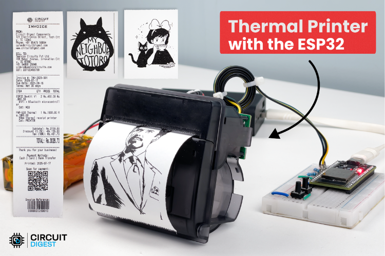 ESP32 Thermal Printer - Print Invoice, Receipts, Barcode, QR code, Images etc